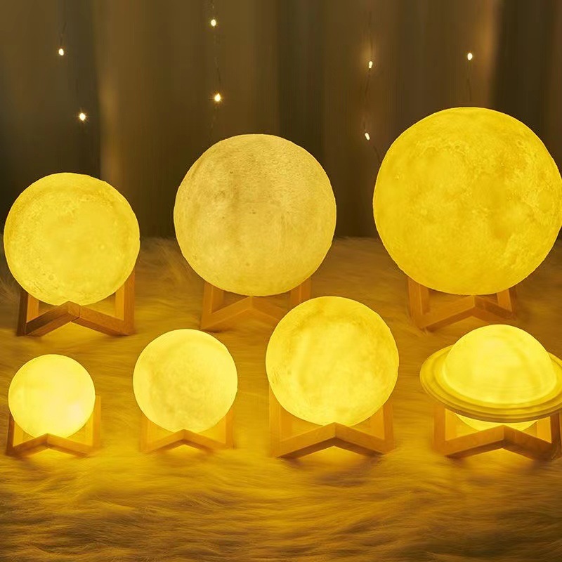 Pintado DIY dormitorio Cabecera de luz de techo recargable ins mesita de noche suave Festival de mediados de otoño Luz de luna de alta apariencia luz de noche