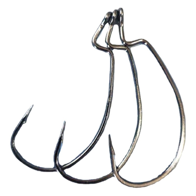 Qihu 1205 anzuelo ancho vientre manivela gancho suave gancho de gusano de cebo 10 piezas reforzado luya texas grupo de pesca gancho de pesca de mar fabricante