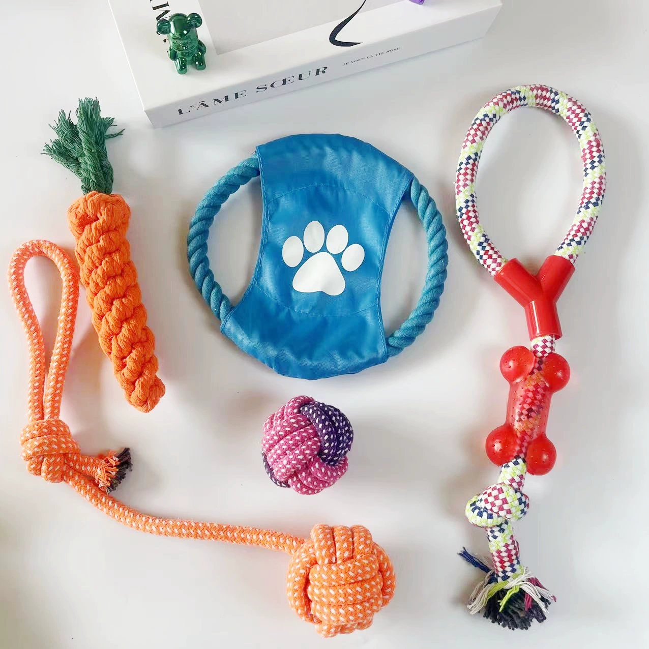 Игрушка для домашних животных Хлопковая веревка, устойчива к укусу собаки, молярная игрушка набор стечек, собака кусает веревку, комбинация товаров для домашних животных на заказ