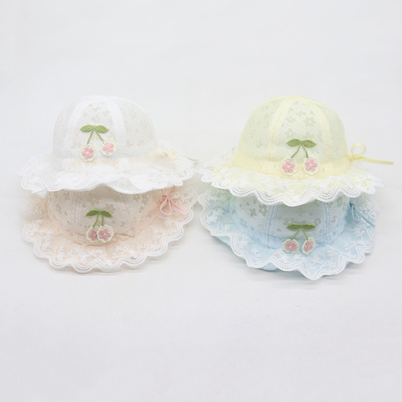 Sombreros para bebés primavera y verano delgados lindos niñas bordes de encaje princesa gorro de baño para bebés sombreros de pescadores de protección solar