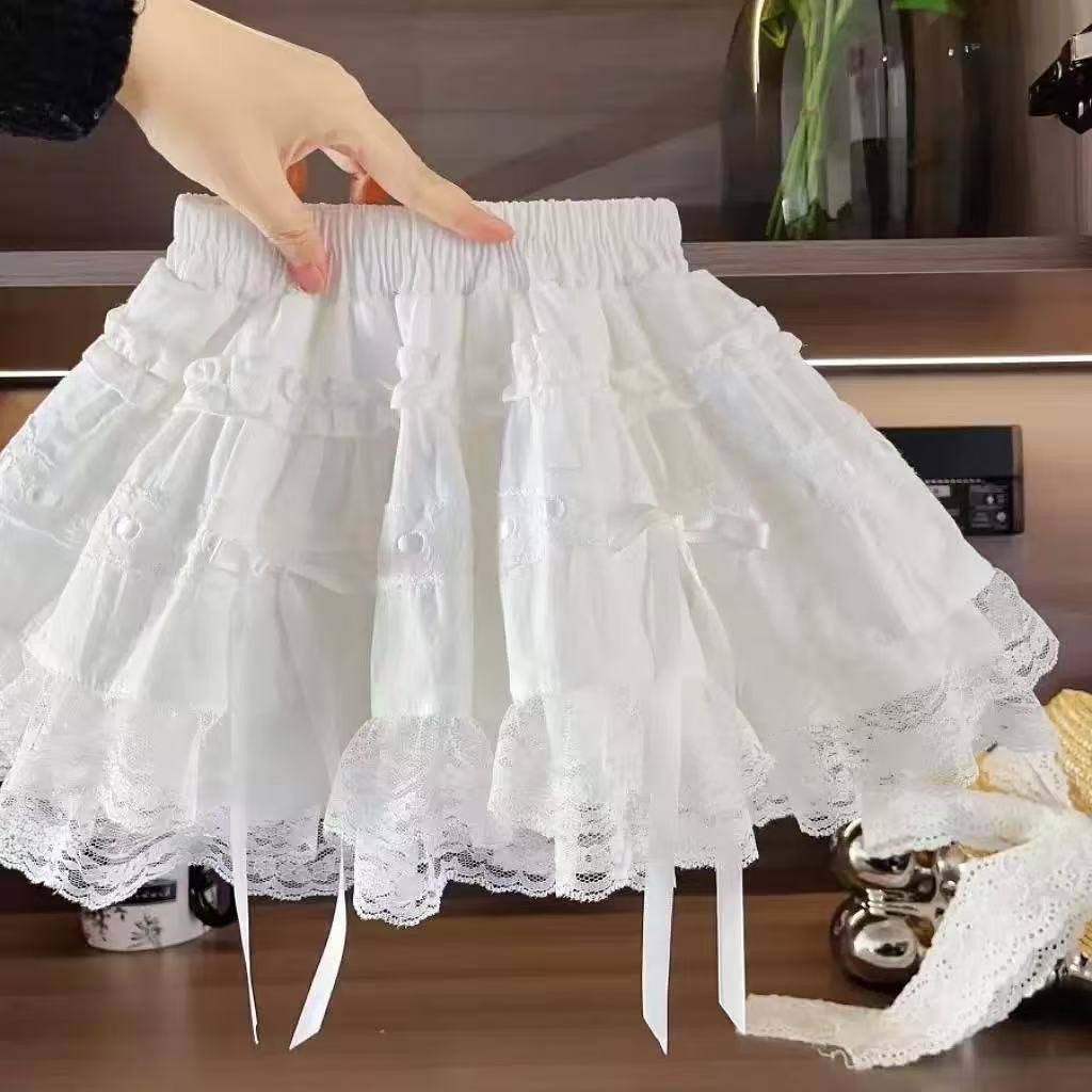 Falda de Pastel Delgada y Linda para Niña Pequeña, Falda Corta de Encaje de Hada para Niñas, Falda Media Linda para Bebé