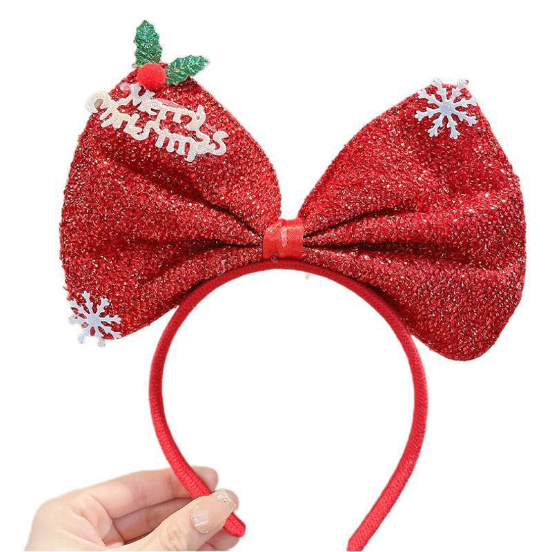 クリスマスヘアバンド 子供用 2025年新作 リボンヘアバンド 女の子向け 面白いお祭りアクセサリー ヘアピン 女性用|undefined
