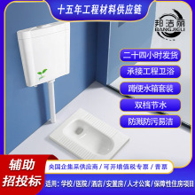 家用工程款蹲便器蹲坑式冲水箱整套蹲厕卫生间防臭大便器便池便盆