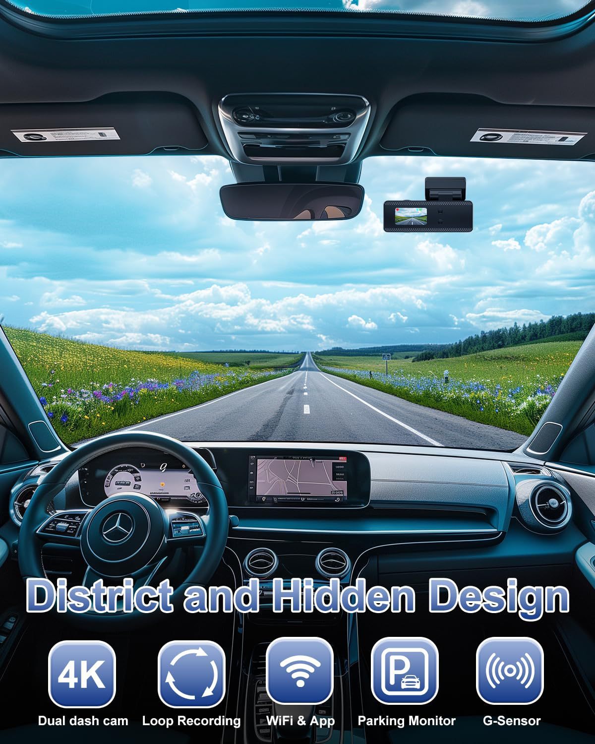 4K Dashcam, WiFi, Smartphone-Verbindung, Loop Recording