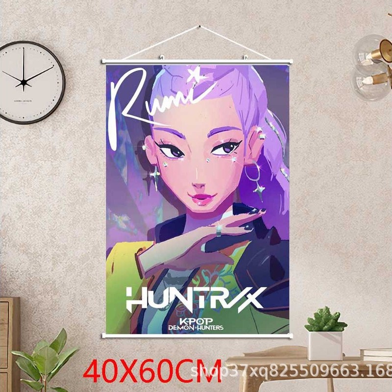 动画kpop demon hunters猎魔女团挂画卷轴墙画40X60CM|undefined