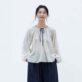 2026夏季新款莱赛尔棉米灰色夏季薄款两面穿系带上衣D0503衬衫