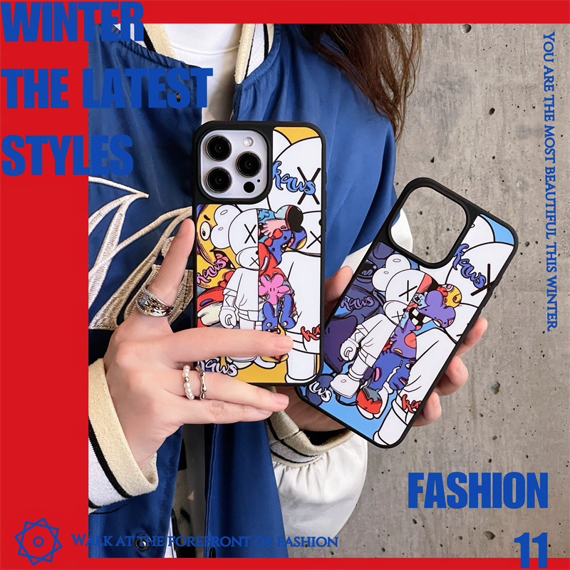 16 European and American kaws cartoon phone case for Apple 14 Pro max jacket 13 all-inclusive border shell 15