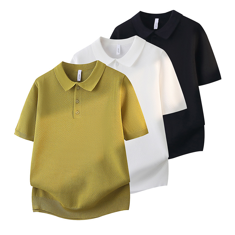 Polo camiseta de punto camiseta de manga corta de hombre estampado piña vieja camiseta de hielo de verano fábrica transfronteriza al por mayor