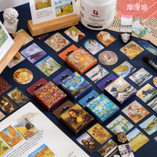 糖诗名画派系列盒装贴纸复古文艺风手帐DIY装饰贴45枚入6款