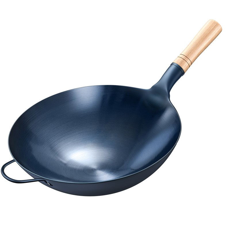 Vintage forjado olla de fondo redondo olla de hierro especial para chef de restaurante olla de cocina de gas doméstica olla de cocina antiadherente sin recubrimiento