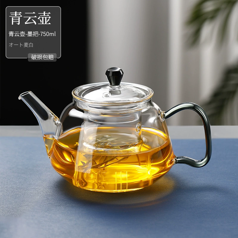 Чайник стеклянный Qingyun, утолщённое стекло, варианты чайного набора (2–4 чашки)