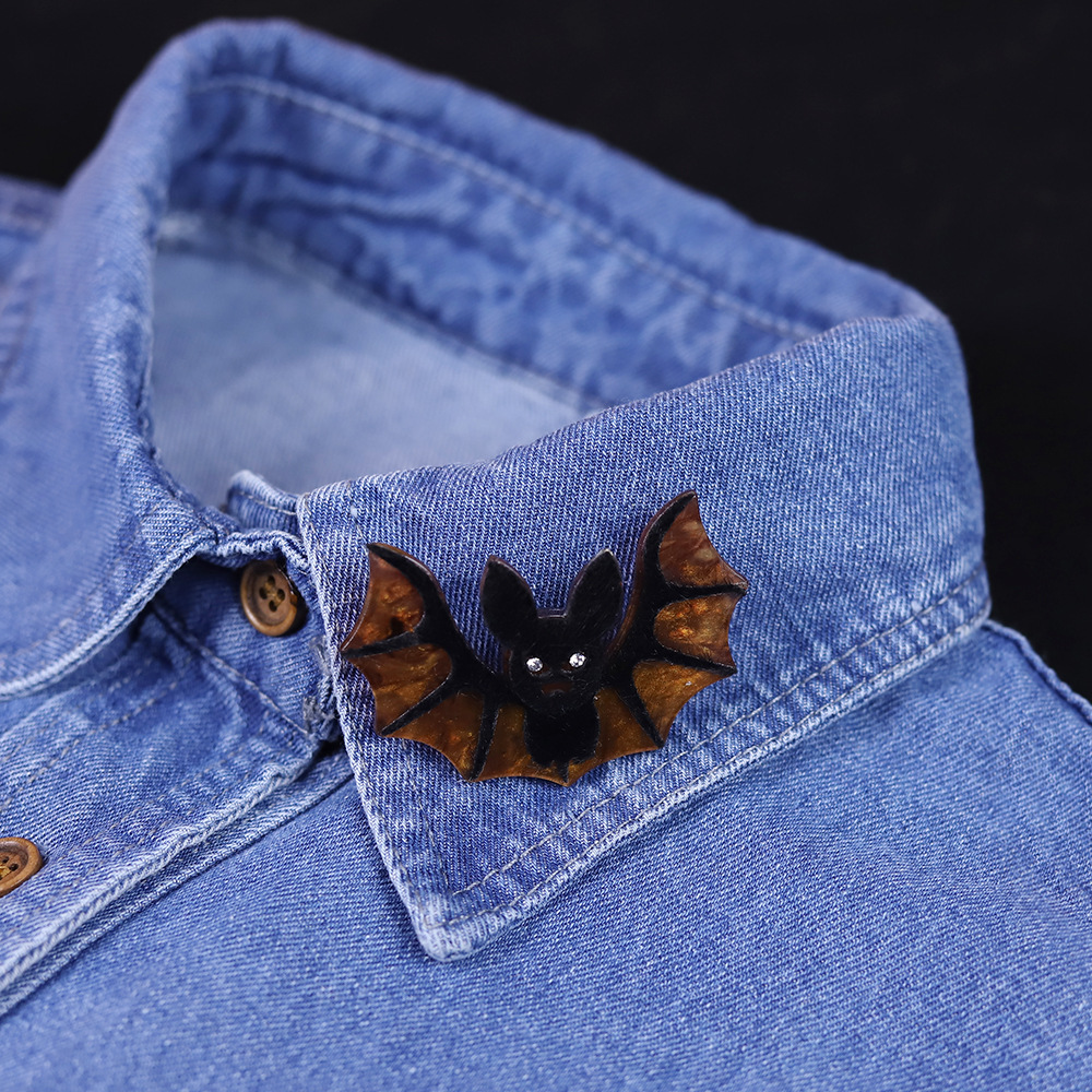 15g Weight Brooches Classification Holiday, Street Occasion Acrylic Material Bat Pattern Unisex Gender Stoving Varnish Design Streetwear Style Streetwear Pin Bat Arylic Stoving Varnish Unisex Brooches 8