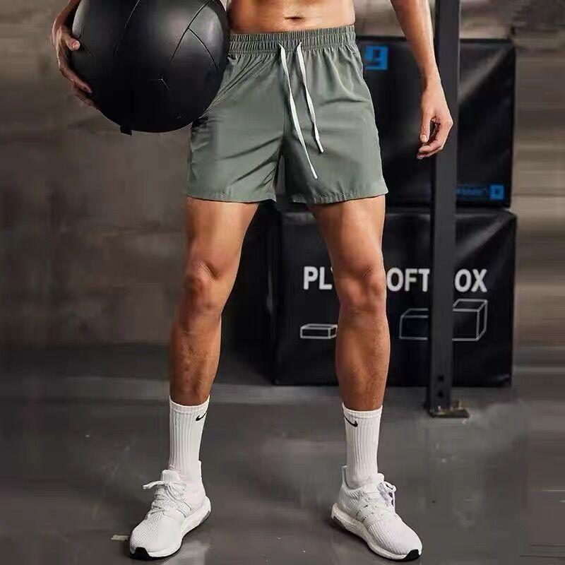 Summer Thin Ice Silk Quick-Drying Three-Point Shorts Men's Sports Fitness Pants Breathable Large Size Youth Casual Pants