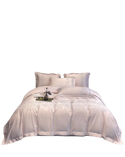 DI Austrian light luxury style high-end 100-count cotton four-piece set princess style pure cotton long-staple cotton quilt cover bed sheet home textile T