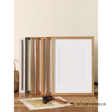 实木书法相框空白画框装裱diy手写毛笔字画挂墙a3a4批发空框4华庚