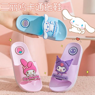 三丽鸥厂家直销童拖鞋女孩大童卡通可爱浴室防滑耐磨一字拖凉拖鞋