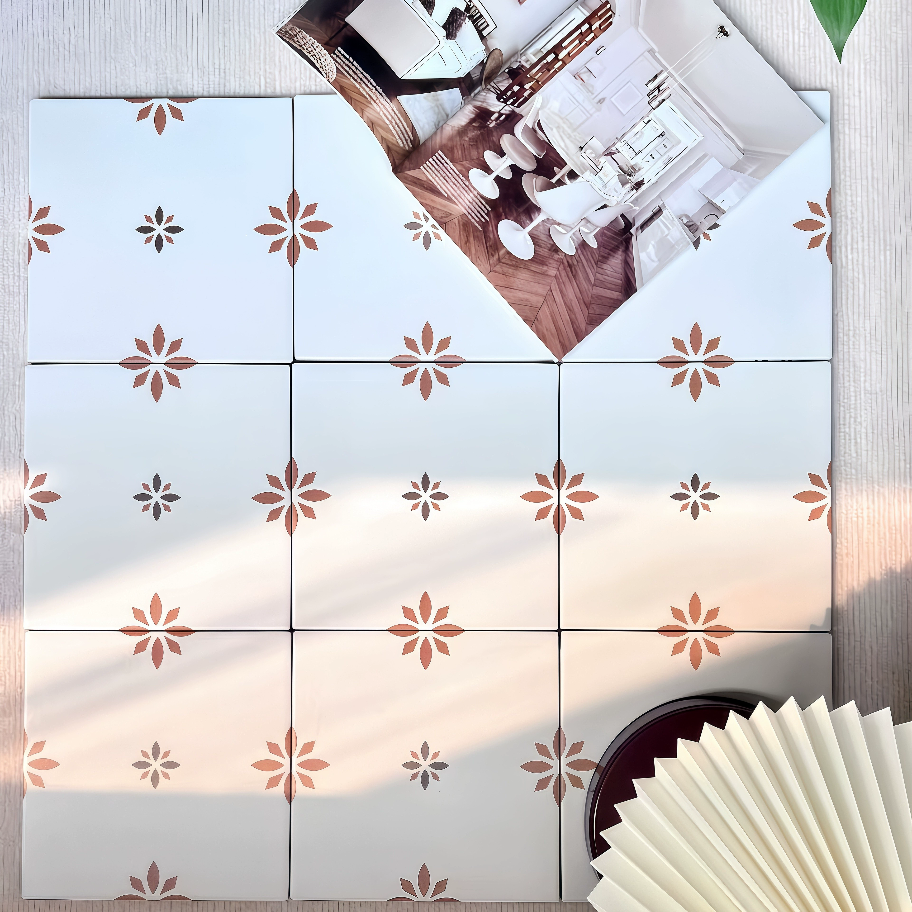 Минималистичная керамическая плитка карамельного цвета с цветочным рисунком для кухни и ванной комнаты, настенная плитка для ванной, полнокерамическая нескользящая плитка для балкона гостевого дома.