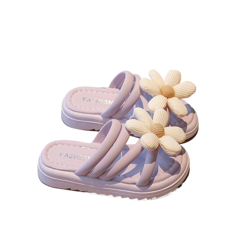 Zapatillas infantiles de moda de verano indoor casual zapatos de niñas lindos flores antideslizantes zapatillas infantiles suaves image 6