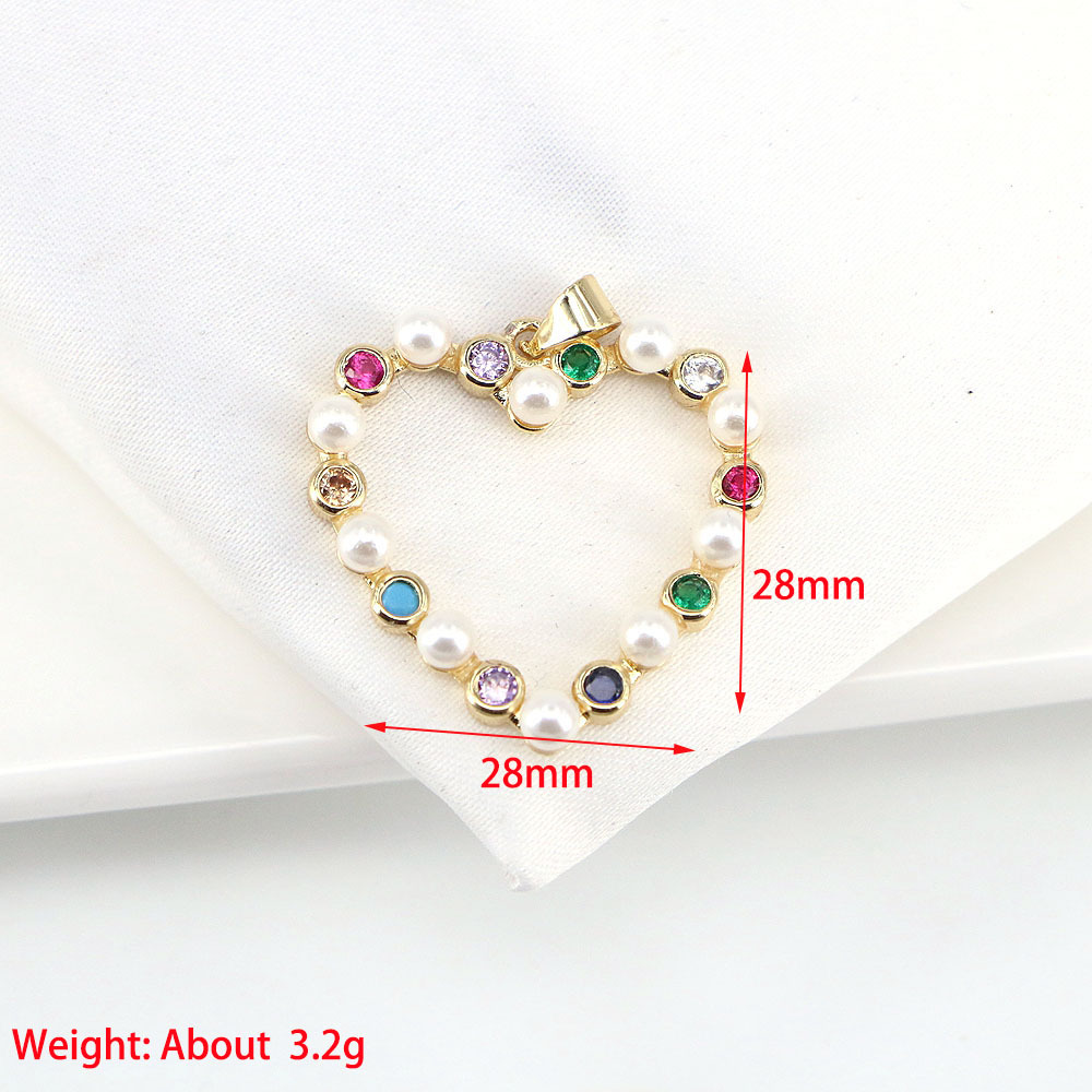 New Style Heart Pearl Micro-inlaid Zircon Necklace Fashion Clavicle Chain display picture 1