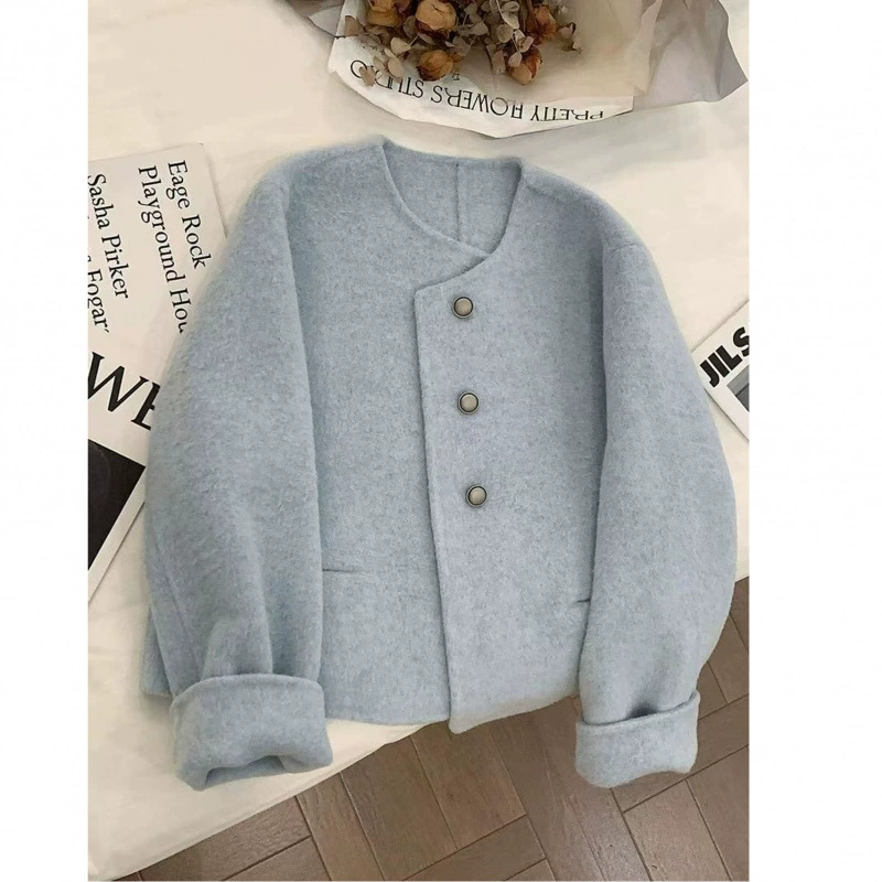 Осенняя модная куртка, стиль Chanel, для подростков, круглый воротник, корейский стиль