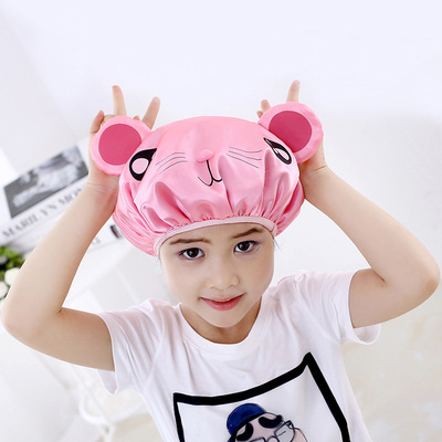 Cartoon Shower cap children lovely household Socket Satin double-deck girl take a shower Shower cap waterproof Shower cap wholesale
