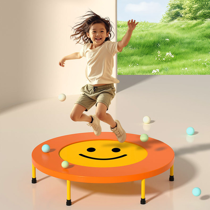 Tianxin Indoor Children's Trampoline Yellow Smiling Face Jumping Bed Outdoor Fitness Jumping Bed Small Entertainment Home Trampoline