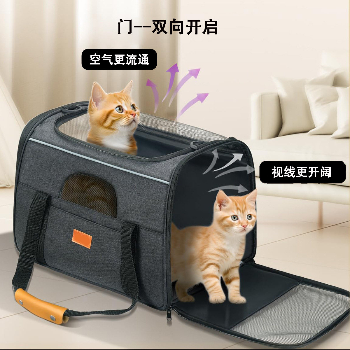 双开门宠物背包