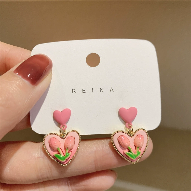Серьги из жемчуга, маленькая свежая серебряная игла, цветочная, простая и элегантная форма
