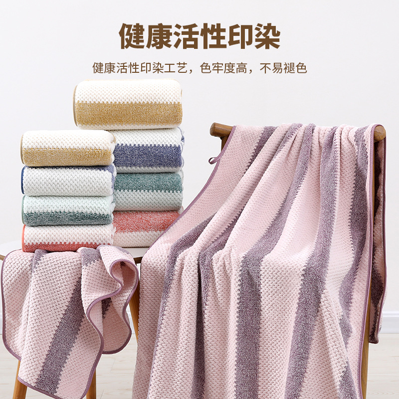 Cross-border coral velvet bath towel absorbs water and does not shed lint, bathing household adult wedding embroidered hair drying towel wholesale