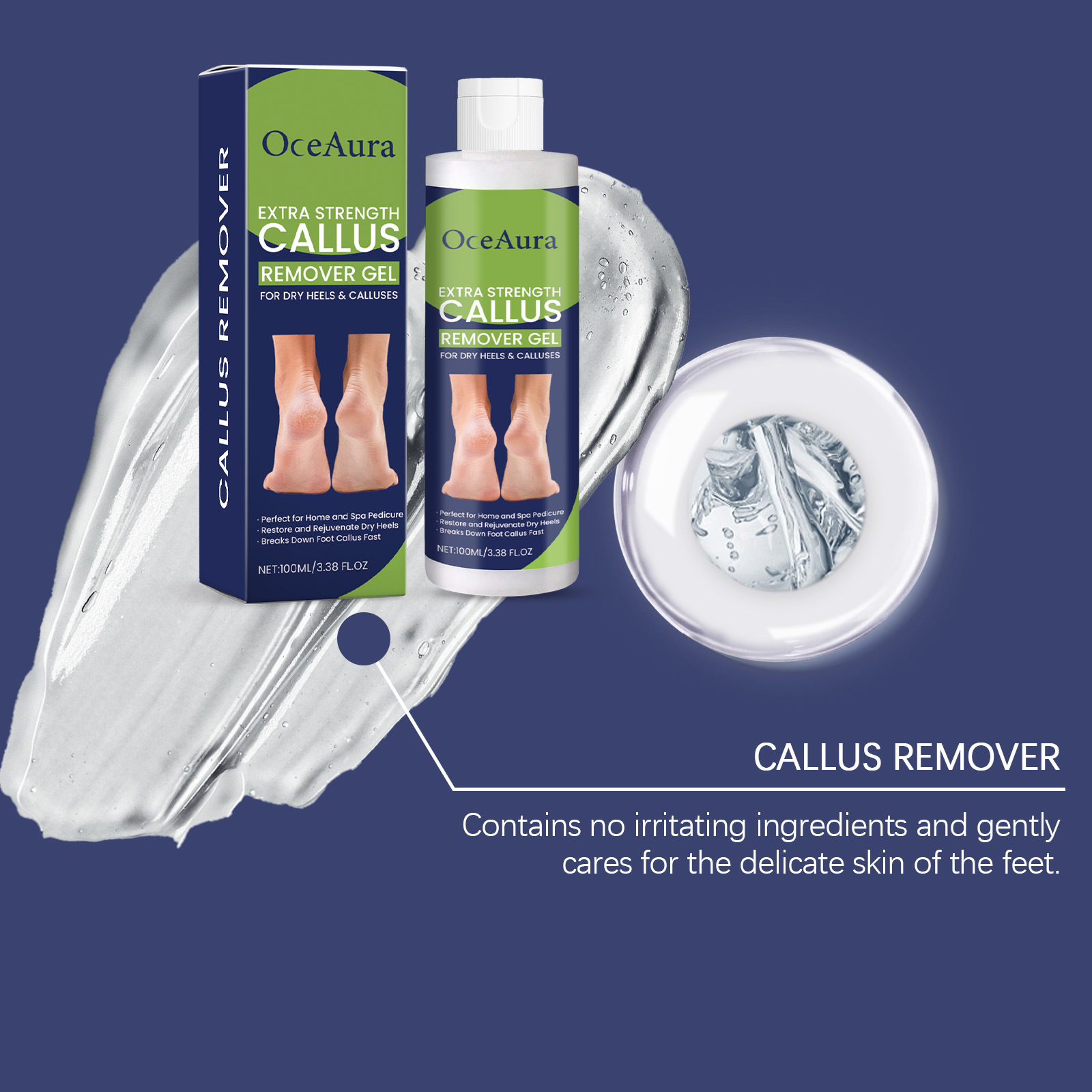 OceAura Fußpflege-Gel, sanft reinigendes, feuchtigkeitsspendendes Fußmassage-Pflegegel für die tägliche Anwendung_voghion.com