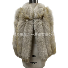 秋冬新品爆款真毛狐狸毛女装皮草竖向车条复古休闲短款马甲背心女