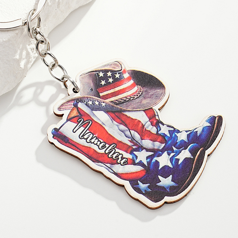 Retro Cowboy Style Shoe Metal Unisex Bag Pendant Keychain display picture 2