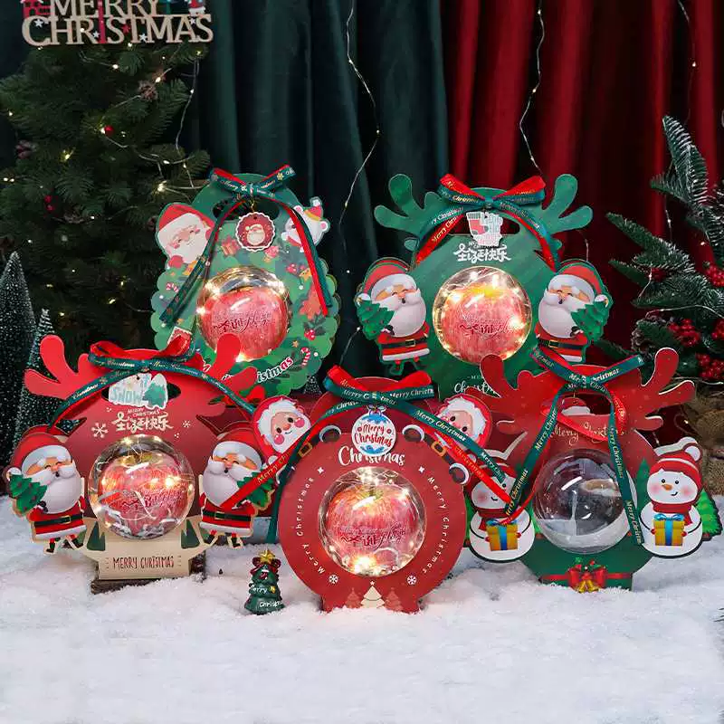 Apple, transparent children's Christmas protective amulet, gift box, bag, Birthday gift