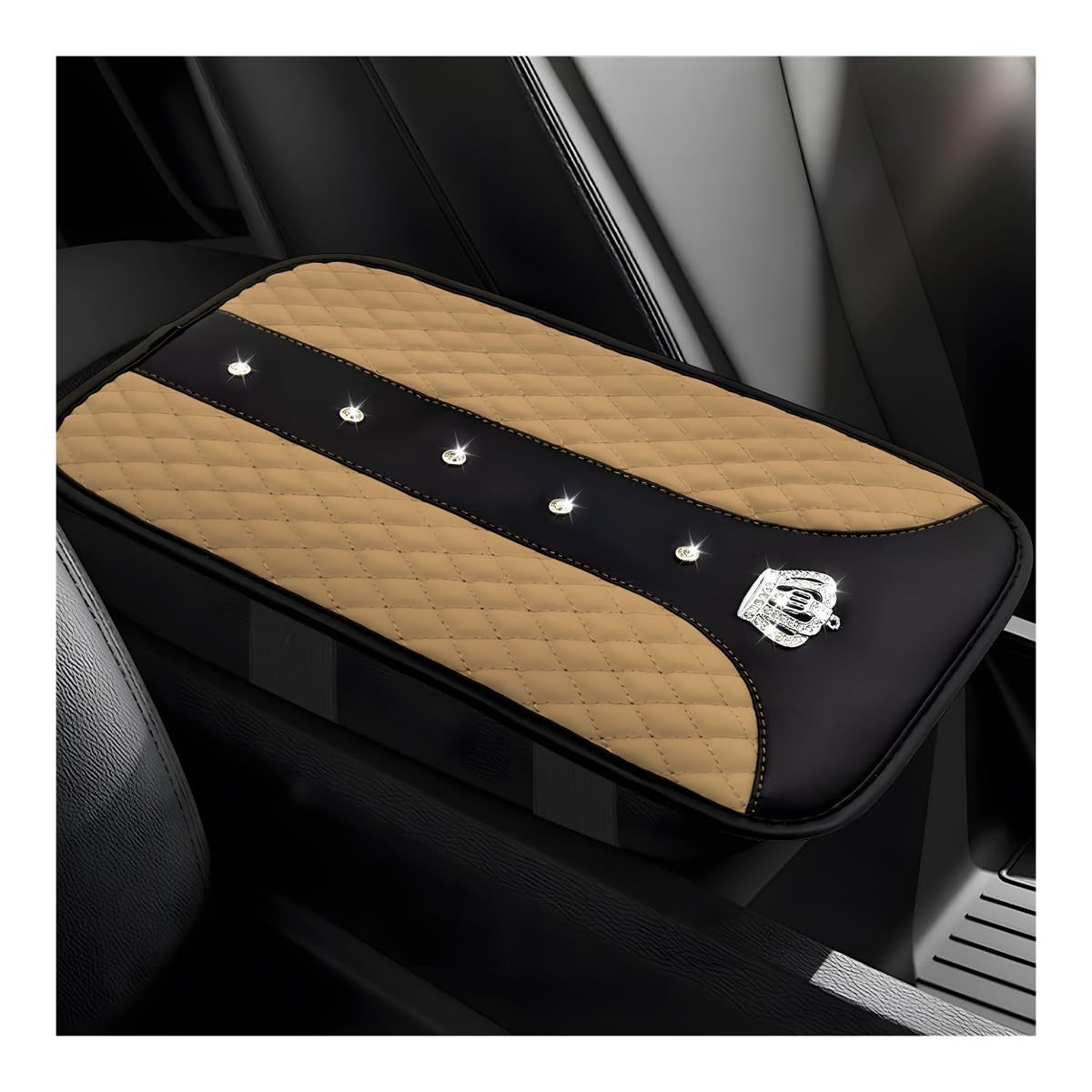 Diamond Armrest Cover | Huángguān Armrest box pad - beige