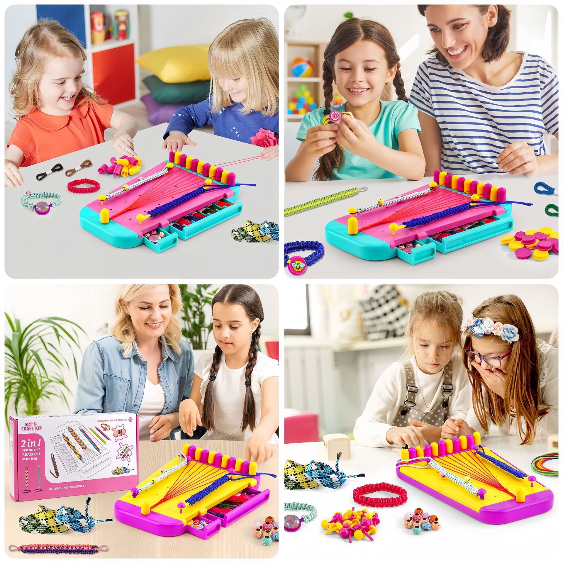 Cuerdas de brazalete para niños DIY amistía muñeca cuerda de mano joyería juguetes divertidos