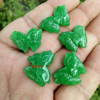 Relief dry green emerald iron dragon raw accessories jade film double happy tree leaf petal jade tube road with pearl lotus jade ring