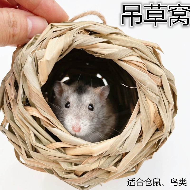 Гнездо травы хомяка ручной работы трава дом игрушка хомяка туннель маленький питомец трава гнездо трава дом трава хомяк трава дом