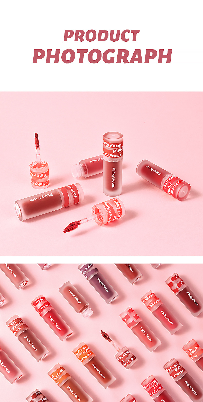 Rouge à lèvres matte pinkyfocus texture poudre effet velours_voghion.com