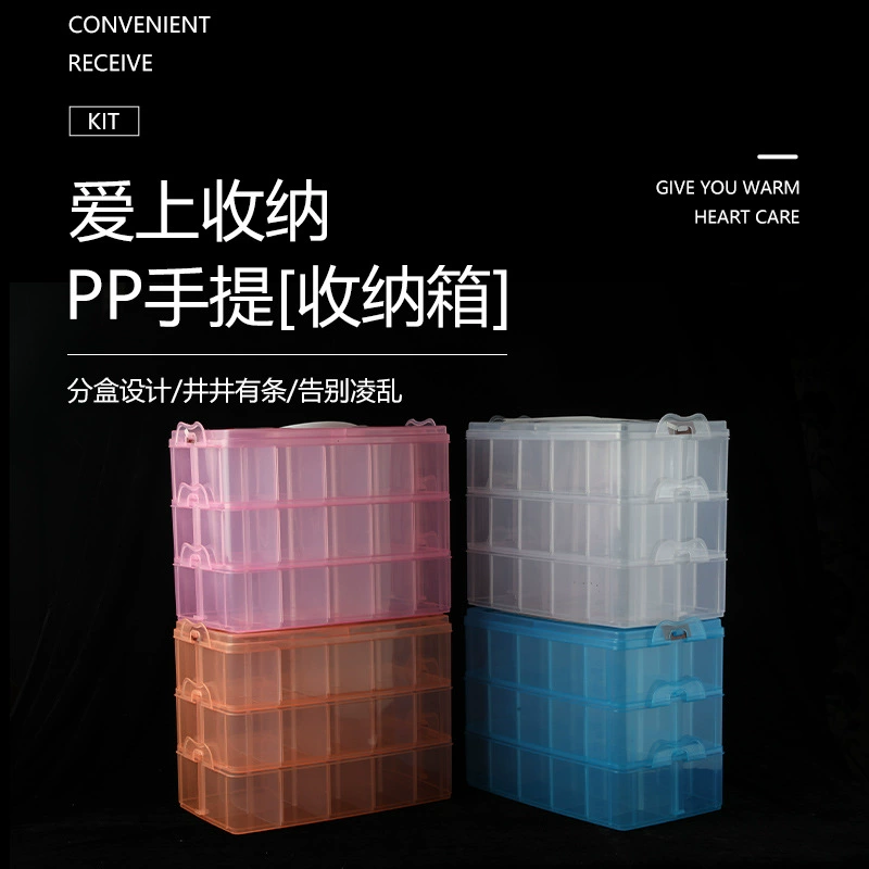 Прозрачная пластиковая коробка Большой трехслойный ящик для хранения товары для дома ювелирные изделия Настольный ящик для хранения оптом