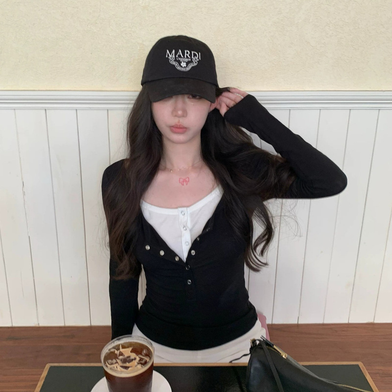 Sheeplad lightweight everyday Tencel wool blend Henley collar long-sleeve T-shirt for women, autumn collection, waist-cinching and slimming top Sheeplad lightweight everyday Tencel wool blend Henley collar long-sleeve T-shirt for women, autumn collection, waist-cinching and slimming top