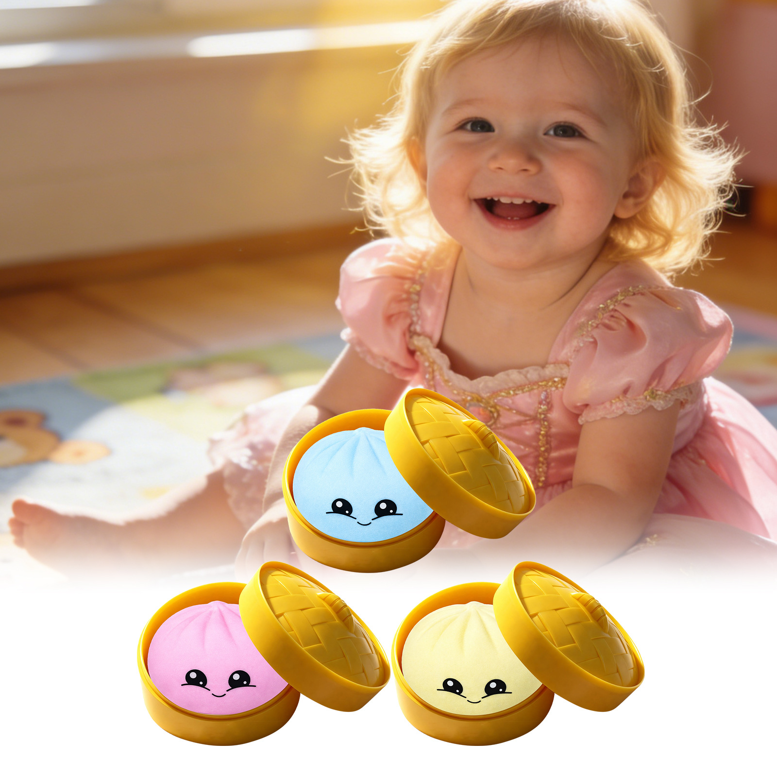 Juguete antiestrés DOWMOO con forma de bollo, realista, lindo y divertido, para aliviar el estrés, resistente, portátil, juguete terapéutico.