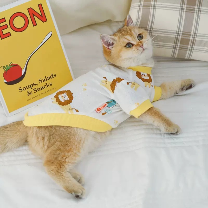 Ropa de gato anti-pelusa marioneta verano mascota gatito corto británico primavera y otoño pijamas gato Delgado verano