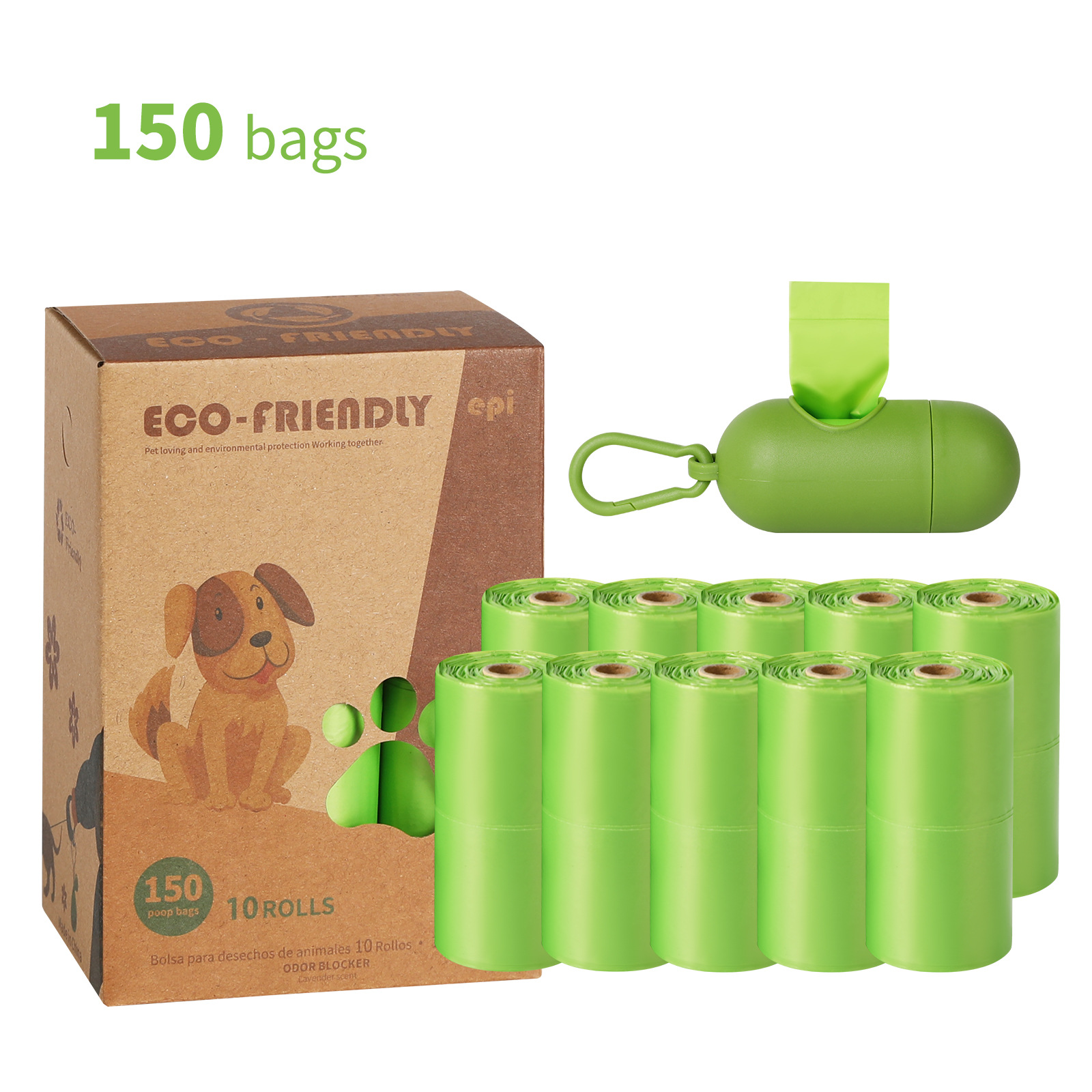 Chaleco grueso y enrollado de estilo explosivo transfronterizo, bolsa de mierda para perros, bolsa de arena para gatos, bolsa de basura para mascotas portátil, bolsa de defecación