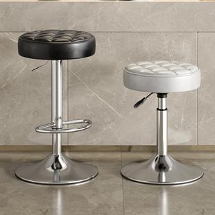 J8 High Stool Bar Stool Round Stool Beauty Salon Chair Rotating Home Swivel Chair Modern Simple Bar Chair G3