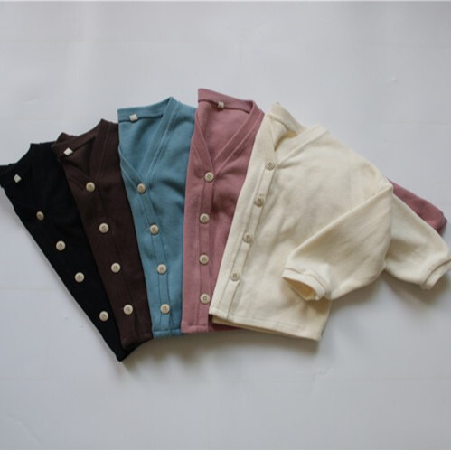 Forest Map Children's Crewneck Knit Spring and Autumn Outerwear Korean Style Loose Long-Sleeve Solid Color Versatile for Young Children