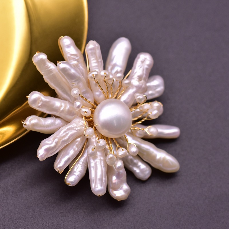 Xlentag natural barroco perla broche femenino temperamento europeo y americano original joyería hecha a mano