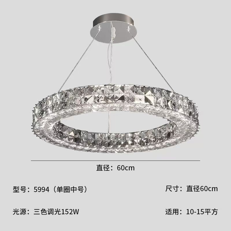 ライト高級スタイルクリスタルシャンデリアモダンシンプルな LED リビングルームランプ雰囲気ラウンドベッドルームレストランヴィラホールランプ|undefined
