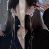 Advanced ear clips with tassels, light luxury style, high-quality style, bright catchy style, no pierced ears