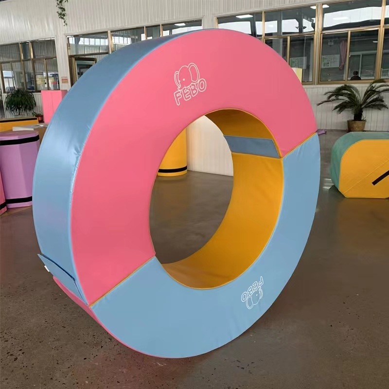 定制S独木桥早教中心软体S型平衡木 感统训练器材正负极大圆环
