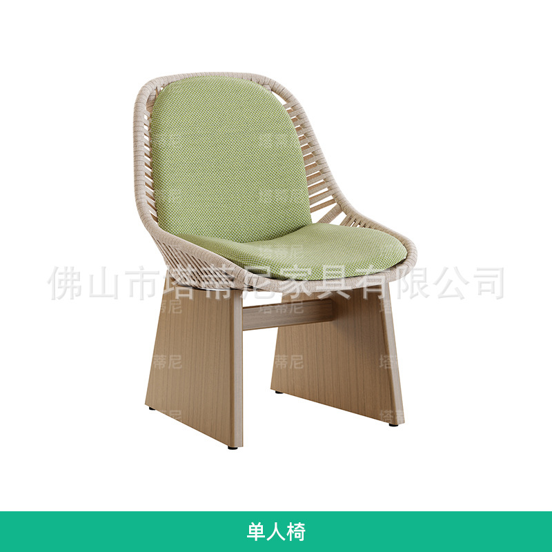 Mesa y sillas al aire libre patio muebles de caña impermeables casa modelo diseñador de hotel villa balcón ocio mesa y sillas redondas